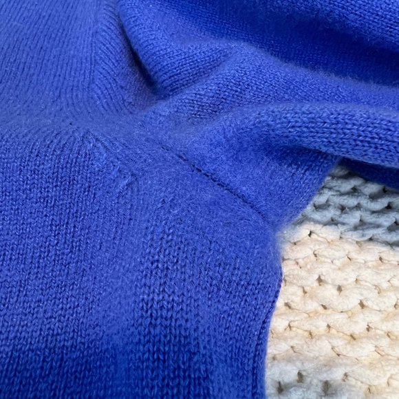 J. Crew 100% Italian Cashmere Crewneck Three Quarter Sleeve Sweater Blue XS - Picture 9 of 11